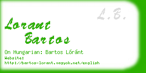 lorant bartos business card