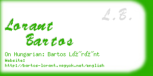 lorant bartos business card